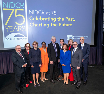 NIH leaders, members of the scientific community, and federal and scientific society partners gathered for a symposium to kick off NIDCR’s 75th anniversary.