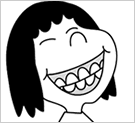 Illustration of a girl smiling.