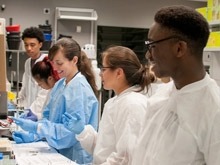 Researchers are working in a lab.