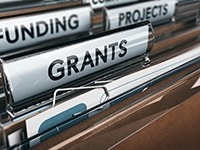 Files labeled with the words grants, funding, and projects.