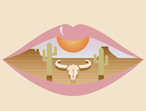 An illustration depicting dry mouth.