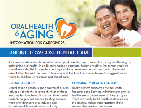 Finding Low-Cost Dental Care: Information for Caregivers