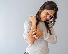Person with itchy skin