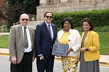 Dr. Jennifer Webster-Cyriaque is presented with the 2022 Distinguished Scientist Award in Oral Medicine & Pathology Research from the International Association for Dental Research (IADR).
