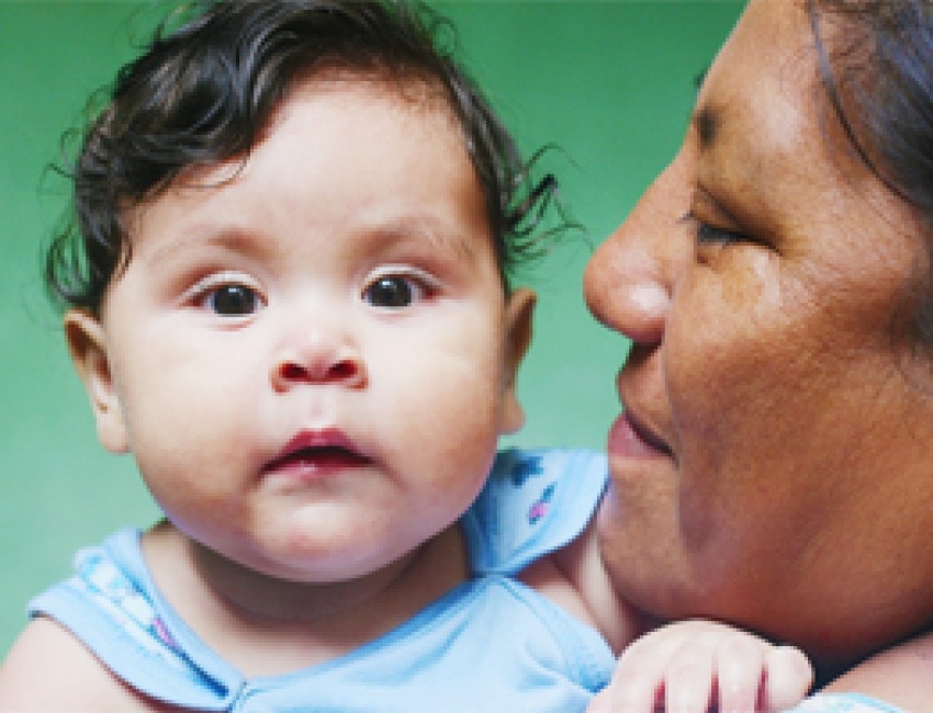 Native American mother and baby