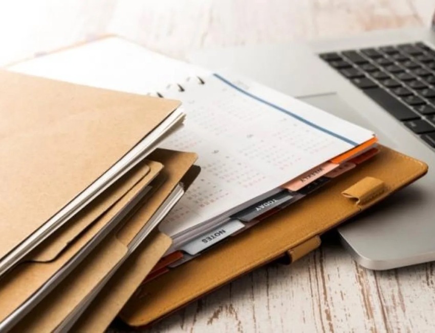 a pile of file folders