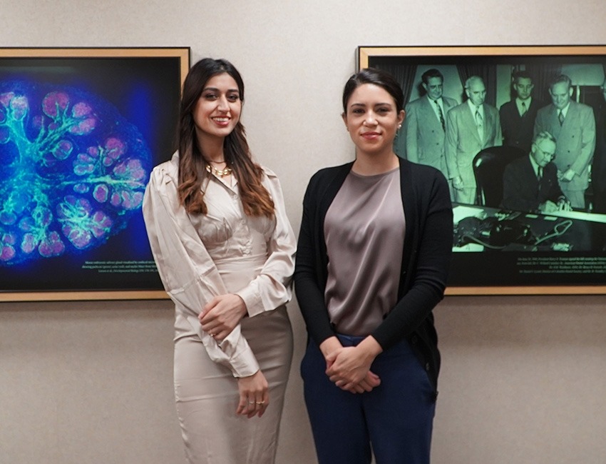 Ishita Singh (left) and Leah Leinbach (right) joined NIDCR as the inaugural cohort of the newly expanded Dental Public Health Research Fellowship program.