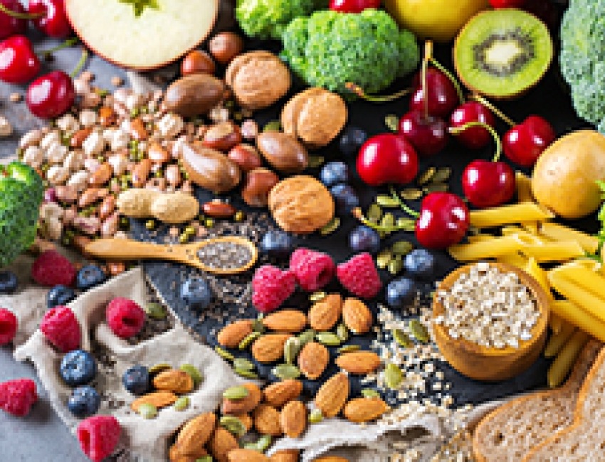 An assortment of healthy food