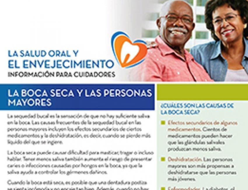 "La boca seca y las personas mayores: Información para cuidadores", hoja informativa
