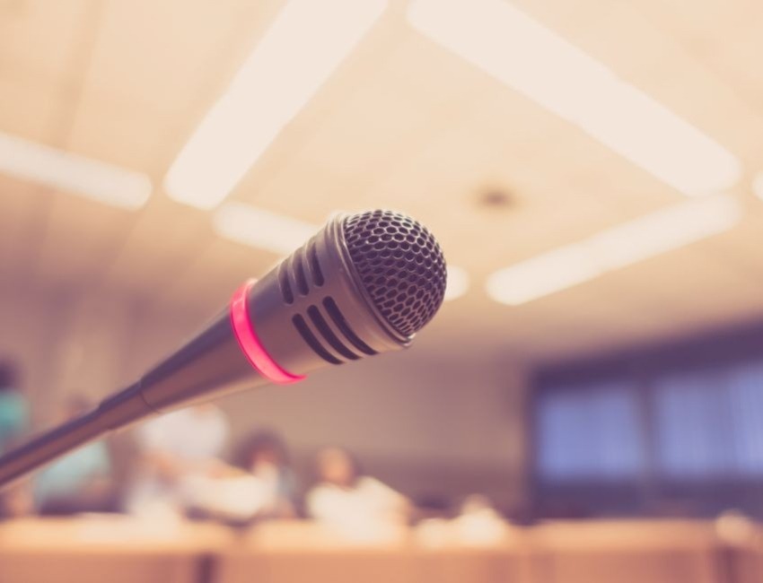 Close up of a microphone 
