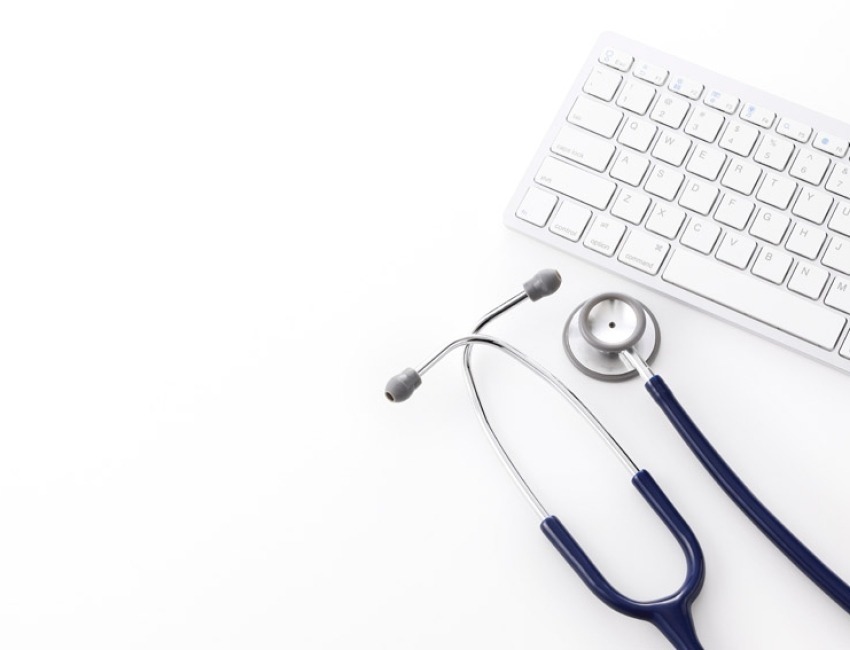 keyboard and stethoscope