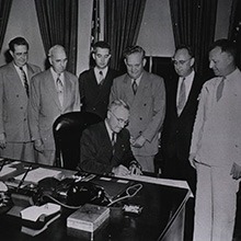 In 1948, President Harry S. Truman signed the bill establishing the National Institute of Dental Research. That name was amended in 1998 to include “Craniofacial” to better reflect the breadth of the institute’s research.