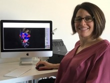 Dr. Nadine Samara at the computer