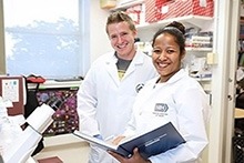 Two NIDCR researchers working in the lab.