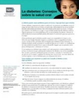 Spanish cover of “La diabetes: Consejos sobre la salud oral” fact sheet.