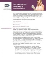 Spanish cover of Las personas mayores y la salud oral fact sheet.