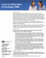  Cover of “Less is Often Best in Treating TMD” fact sheet. 