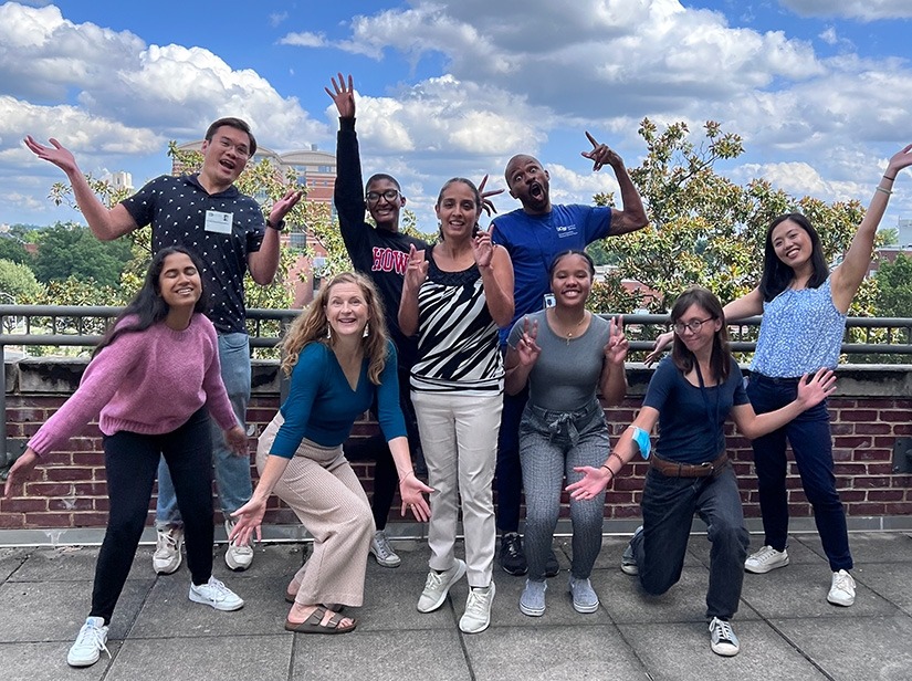 Members of the The Neural Crest Development & Disease Lab pose for a group photo.